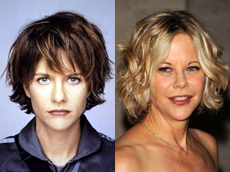 A picture of Meg Ryan before (left) and after (right).